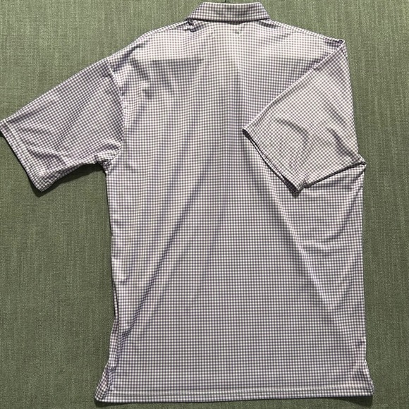Collars & Co Men 2XL Purple Gingham Performance Polo Short Sleeve Button Collar - Picture 5 of 5